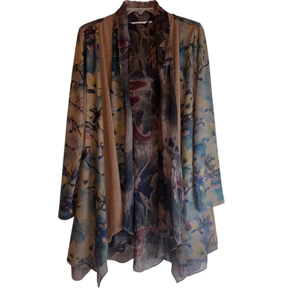 Soft Surroundings Tea Gardens Topper Cardigan Sz M - Picture 2 of 10